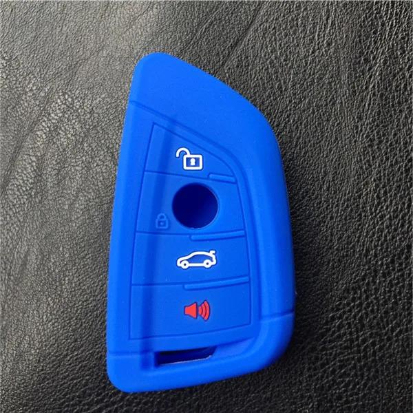 silicone rubber car key fob cover case wallet bag holder for BMW 2016 2017 X1 F48 X3 X4 X5 X6 730 740 750 3 4 button key case