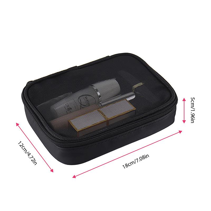 Women Fashion Makeup Bag Women Solid Color Zipper Cosmetic Bag Mesh Transparent Casual Travel Portable Mini Wash Storage Bags