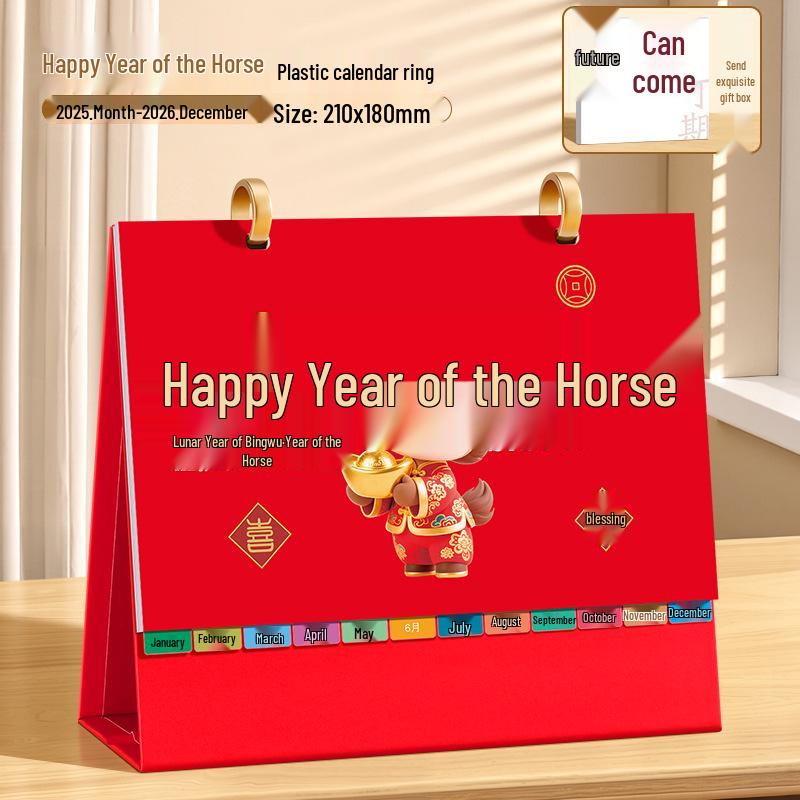 2026 Anul Calului Calendar de Birou Personalizat cu Memo - Cadou Corporativ Creativ