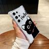 Black Cat Cartoon Art Phone Case For Samsung Galaxy S25 FE S24 S23 S22 S21 Ultra S20 Plus Note 20 10 S25FE Soft Shockproof Cover