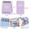 Mini Desk Calendar 2026-2027, January 2026 until July 2027, 19 Months Standing Flip Small Desktop Calendar Twin-Wire Binding with Stickers for Home