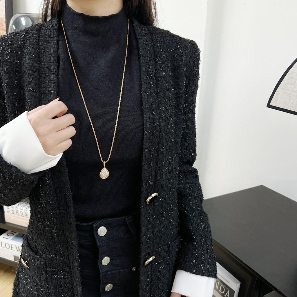 New Vintage Women's Necklace Luxury Jewelry For Women Water Drop Designer Pendant Pure 925 Sterling Silver Lady Party Necklaces