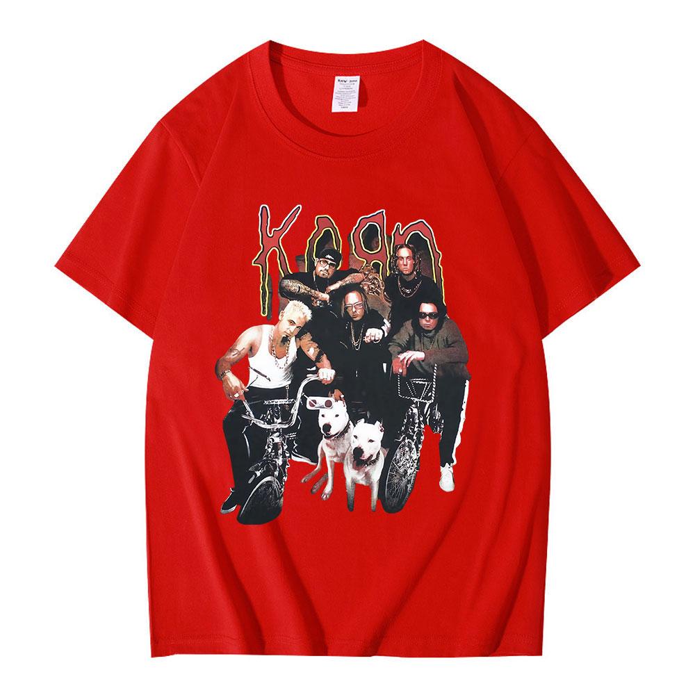 

90s American Rock Band Korn T Shirt Metal Gothic Unisex Women Vintage Oversized T-shirt Streetwear Summer Short Sleeve T Shirts S