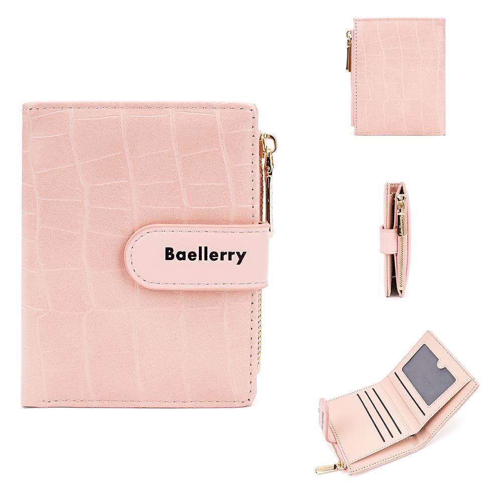 

Women s Baellerry Stone Texture Wallet - Snap Button Coin Purse & Multi-Card Holder розовый