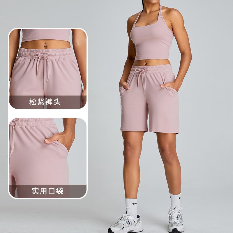 New Light and Loose Casual Yoga Shorts Women's Drawstring Fitness Pants Outdoor Running Breathable and Quick Drying