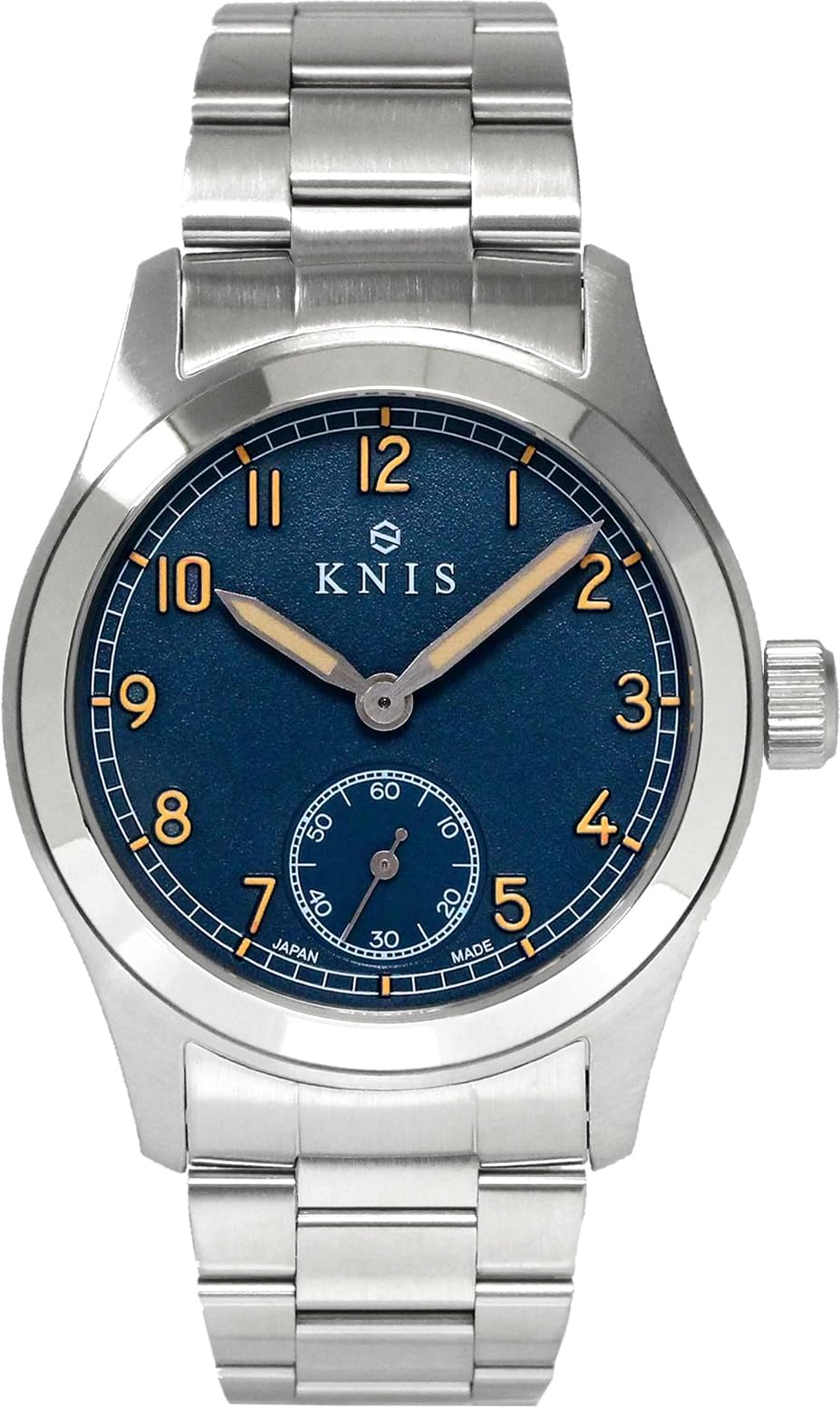 

KNIS Ретро Милитари Сделано в Сапфир 10 АТМ Водонепроницаемость Нержавеющая Сталь Мужские Часы, Япония, Кристалл, Устойчивость, Ремешок, Синий, KN003-BLSS синий