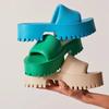 Dames Sandalen met Dikke Zool en Één Bandje: Trendy, High-End EVA Platte Zool, Grote Maat, Buitenkleding, Comfortabel, Zacht.