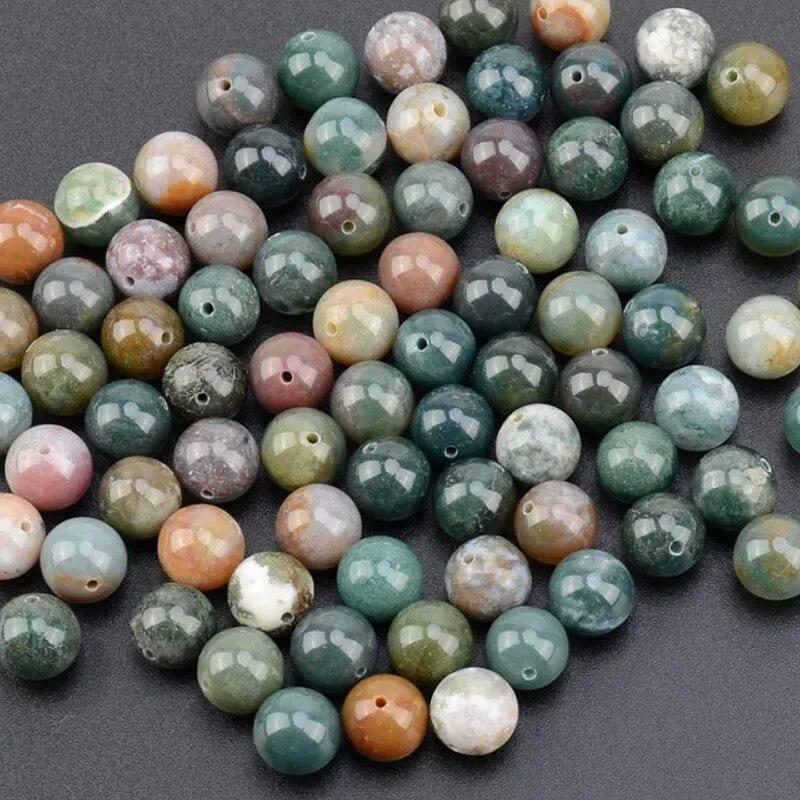 Natural Round India Agate Loose Beads 4/6/8/10 Mm for Jewelry Making DIY Beadbracelet and Exquisite Gift