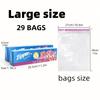 PE Standing Zip Seal Food Storage Bags, 29PCS 39PCS 59PCS 64PCS, 3 Sizes, Reusable BPA Free Microwave Freezer Use