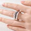 Vintage Inlaid Red CZ Women's Ring Ethnic CopperColor Geometry Daily Wear Party Jewelry Anniversary Gift