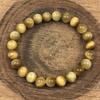 8mm Natural Yellow Star Tiger Eye Gemstone Beads Jewelry Stretch Bracelet For Good-Luck RBB-48