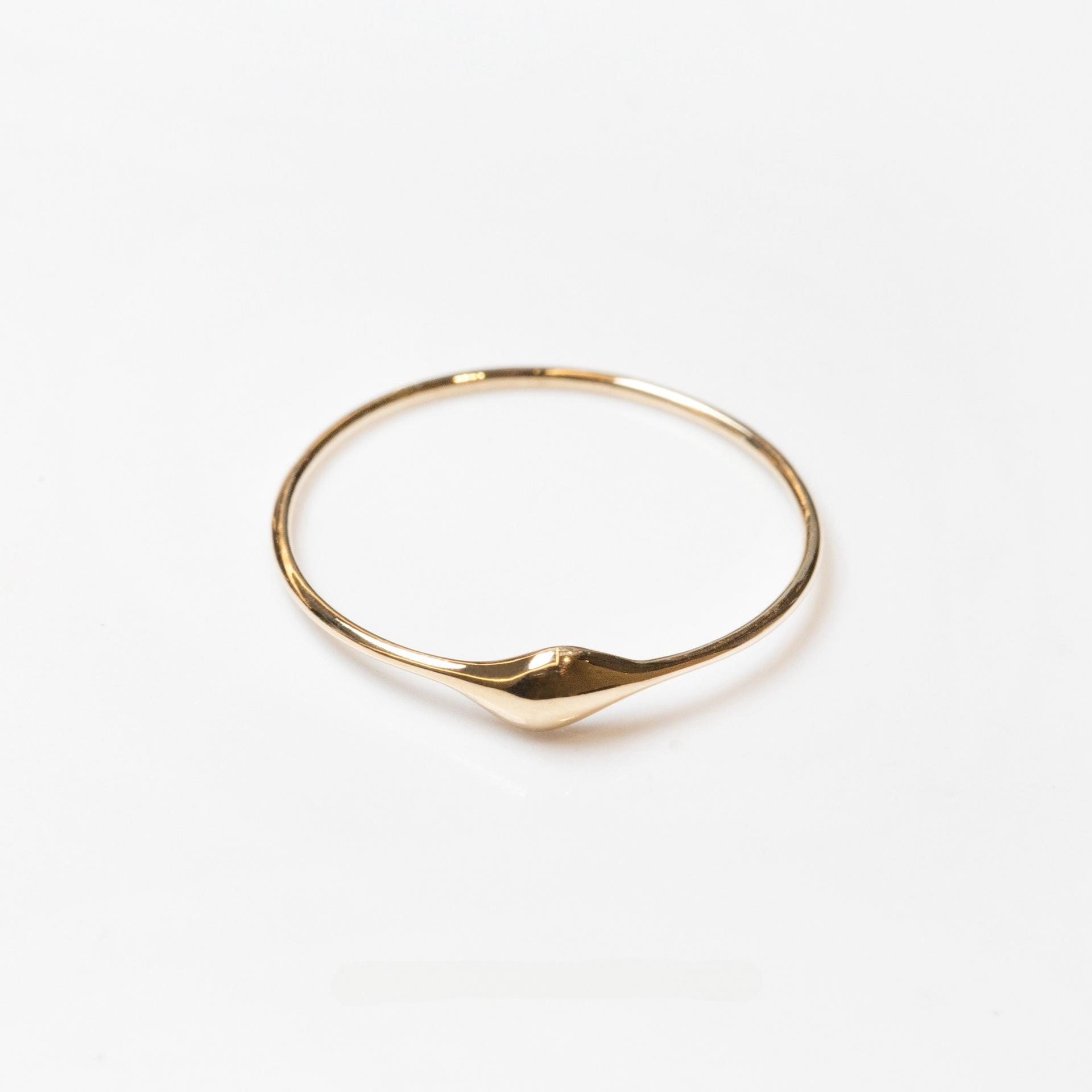 

925 Sterling Silver Electroplated 18K Gold Simple Wave Geometric Ring for Women Versatile Temperament Jewelry 5