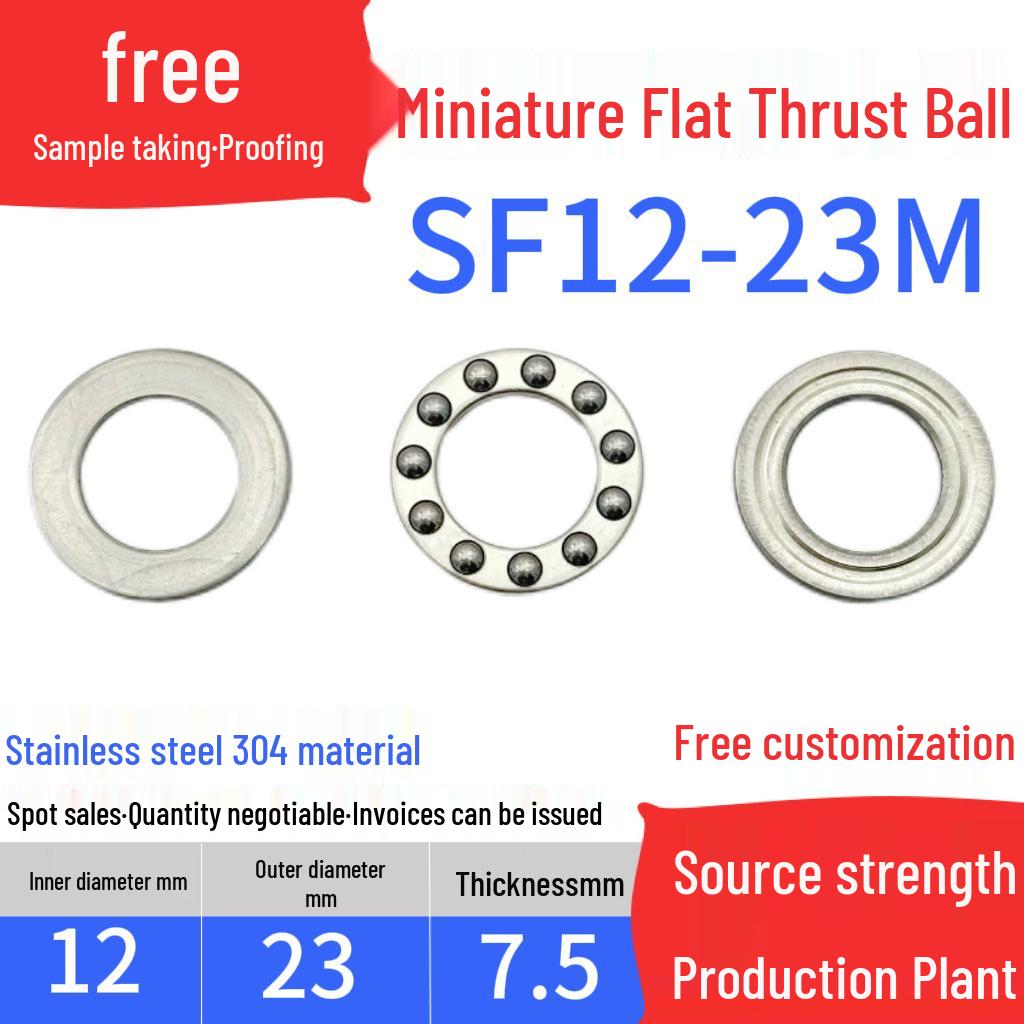 Stainless Steel 304 Miniature Thrust Ball Bearings (ID 2-12mm)