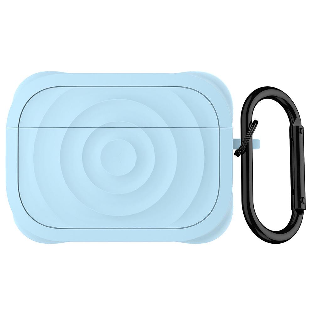 Solid Color Silicone Wave Pattern Protective Case for AirPods Pro 2 and AirPods 4 AirPods Pro/Pro2 синий