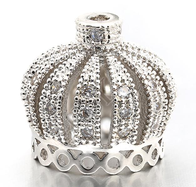 14*13mm Best Quality Brass Cubic Zirconia Tassel Cap Pendant Connector Charms, Mixed , Hole: 1.3mm, Model:VM9