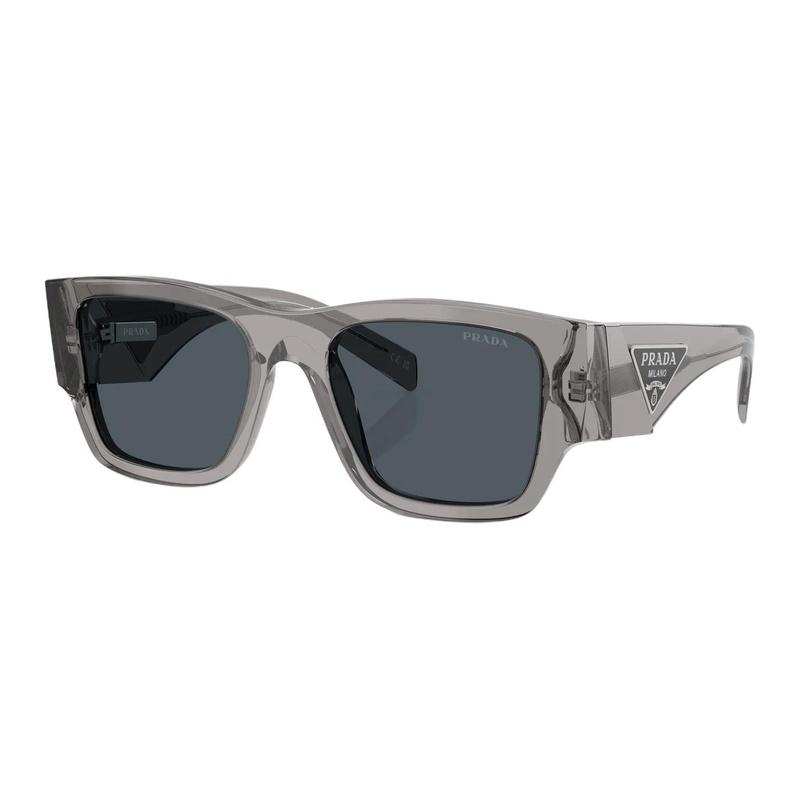 Prada SYMBOLE Alphabet Triangle Brand Logo Acetate Square Sunglasses Men's Transparent Brown