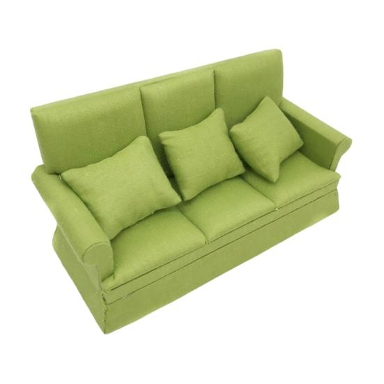 

1/12 Mini Doll House Simulation Sofa Living Room Model Decoration Kids Toy Gift зелёный