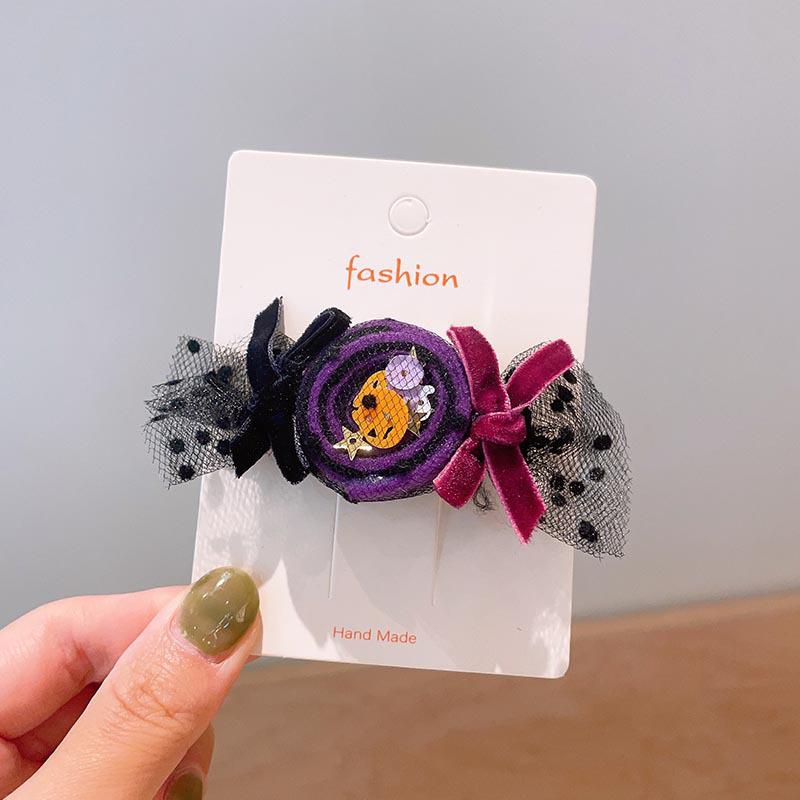 Handmade Halloween Hair Clips for Kids: Pumpkin, Ghost, Black Bat Bow, Party Accessories