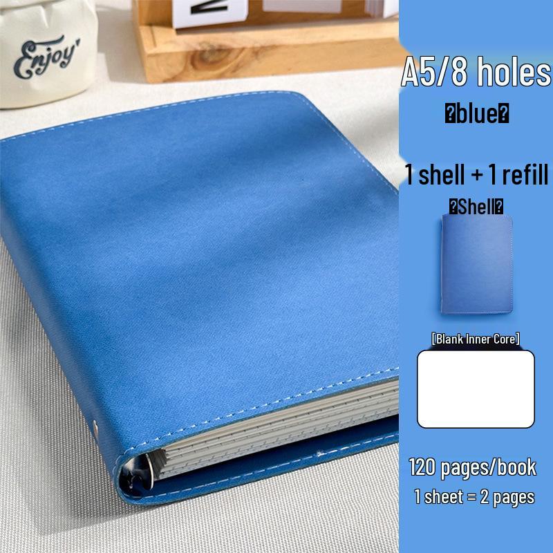 B5/A5 Loose-Leaf Leather Notebook with Removable Buckle - Perfect for Postgraduate Students