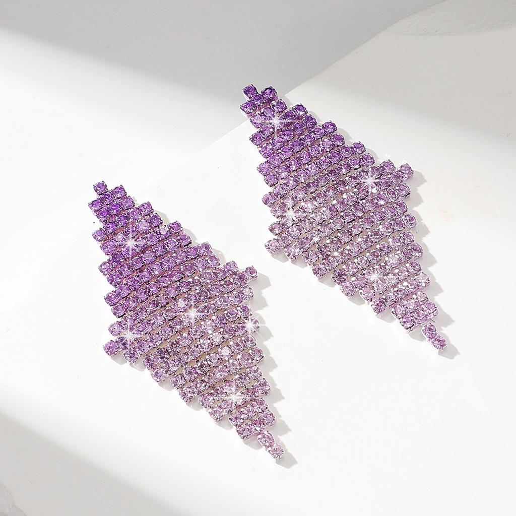 New Popular Jewelry Claw Chain Long Tassel Gradual Change Color Earrings Bride Stage Atmosphere Earrings