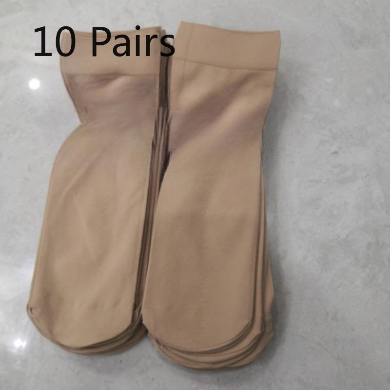 

10 пар женских укороченных носков из шелка с утолщенной свободной резинкой, не цепляющихся, для весны и осени 10 Pairs телесный