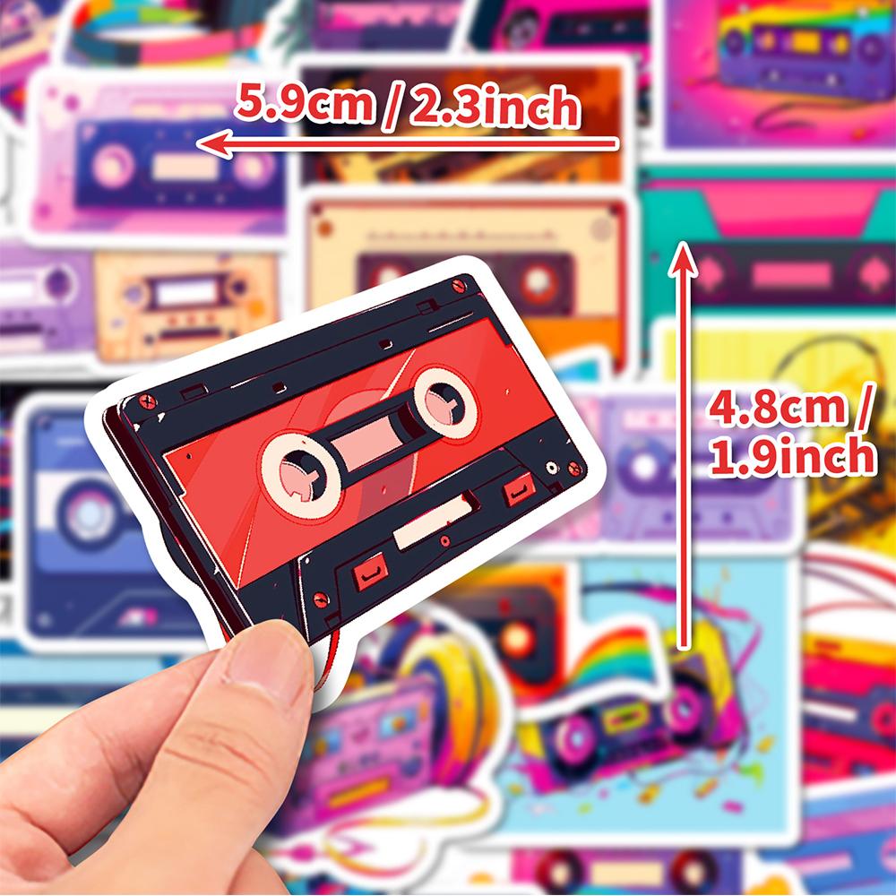 10/30/50pcs Cartoon Colorful Music Tapes Aesthetic Graffiti Stickers Cute Decals DIY Suitcase Motorcycle Bike Decoration Sticker