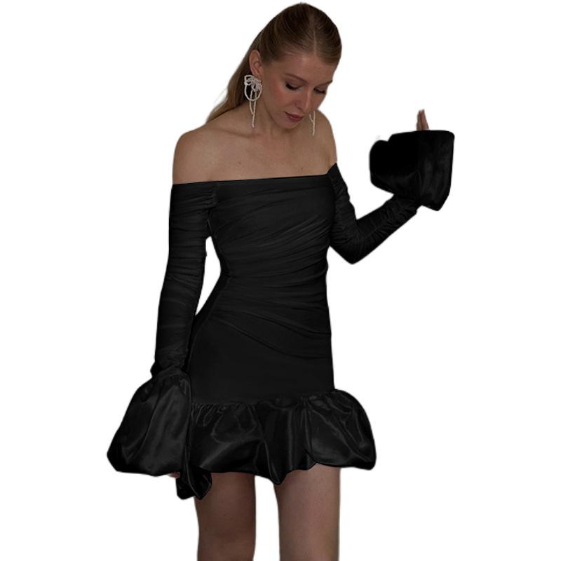 Rochie de iarnă pentru femei, dulce și proaspătă, cu o singură linie, cu guler și manșetă