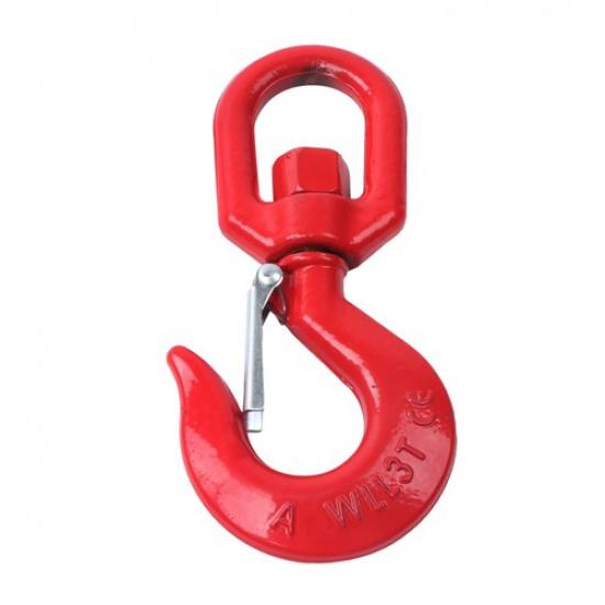 3 Ton Locking Swivel Hook 5/8" G80 Alloy Steel Lifting Hook Rigging with Latch