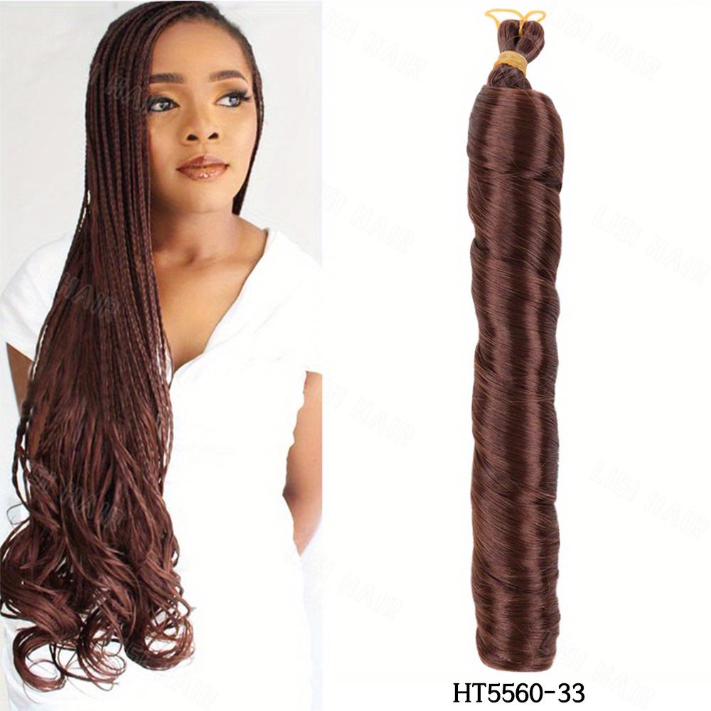 MISS WIG Synthetische Lange Lockige Box Braids Haarverlängerungen Natürlich Aussehende Lose Häkelperücke Für Frauen Cosplay Party Wear