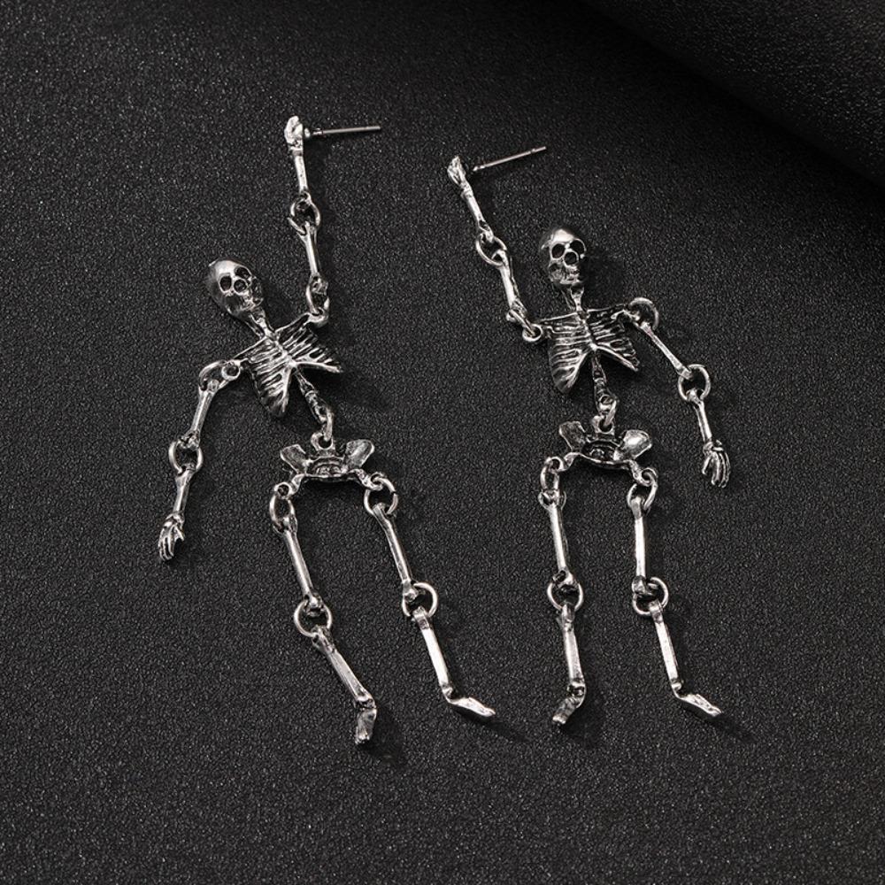 

Creative Halloween Skeleton Dangle Earrings for Women Men Gothic Punk Saints Day Jewelry Metal Drop Earring Pierced Ear Gifts