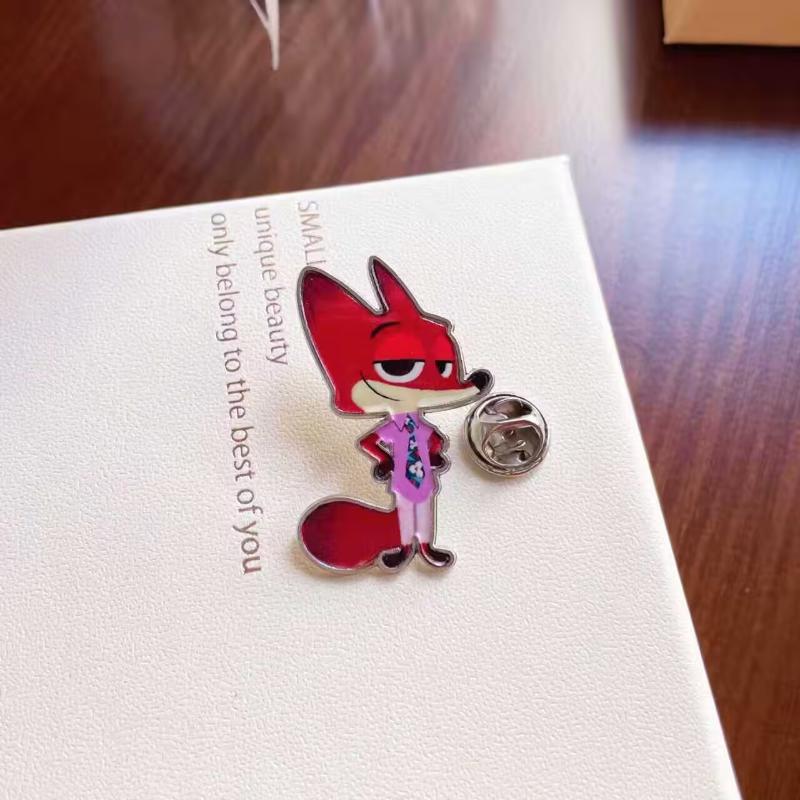 

Anime Fox Rabbit Enamel Brooch Cute Animal Character Pins Backpacks Clothing Hats Metal Lapel Badge Trendy Accessories Gifts