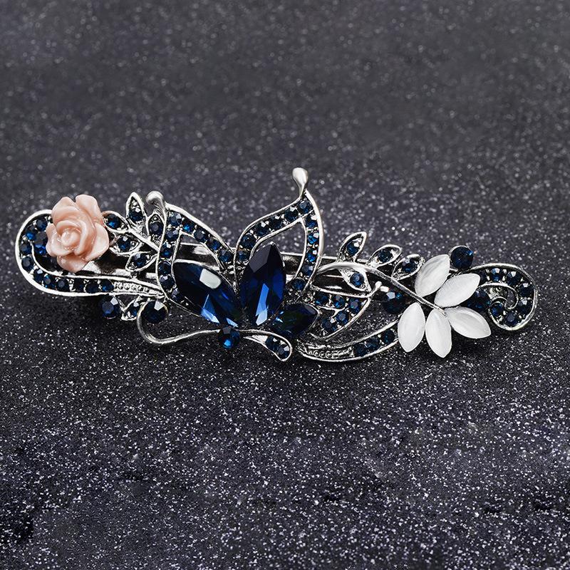Koreanische Strass Haarnadel Hinterkopf Federclip Eleganter Top Clip Haarschmuck Pferdeschwanzclip Damen Haarnadel Erwachsener Clip Kopfschmuck