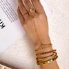 New Women Zircon Inlaid Multilayer Finger Ring Bracelet, Minimalist Exquisite Stainless Steel Bracelet Fashion Versatile Jewelry