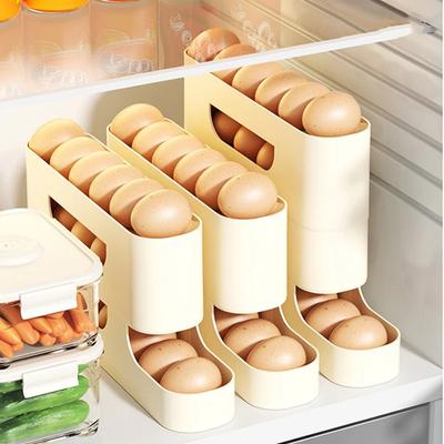 4-lagige Schiebe-Eieraufbewahrungsbox, Eierkarton im Leiterstil, Kühlschrank mit Seitentür, große Kapazität, automatische Eierrollmaschine