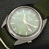 AUTOMATIC 7009A VINTAGE SEIKO 5 JAPAN MENS GREEN COLOR DIAL WATCH A701521-5 R206b-a701521