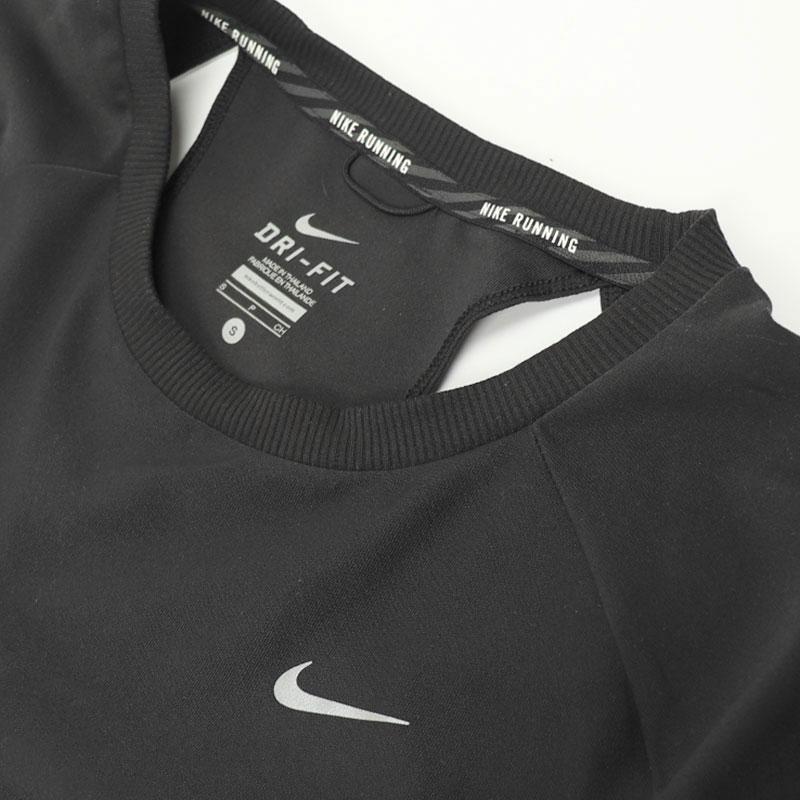 Nike Solid Color Logo Print Crew Neck Loose Long Sleeve Sweatshirt Women sweatshirt Black 719494-010