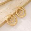 Retro Luxury Stainless Steel Rotating Circular Vortex Wire Earrings For Women