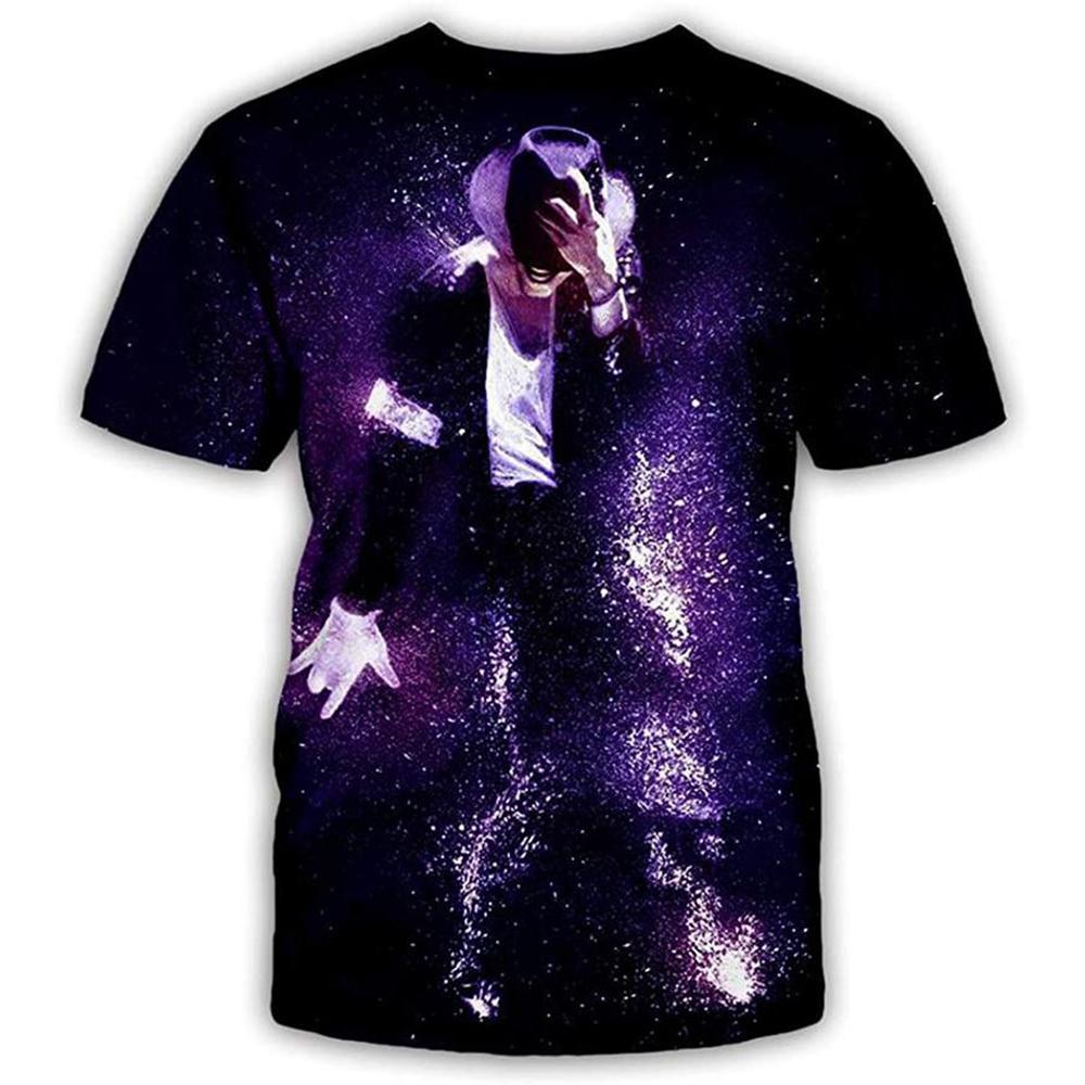 Summer Fashion Michael Jackson Hip-hop Singer Retro Cool Casual Men Harajuku Streetwear Short Sleeved