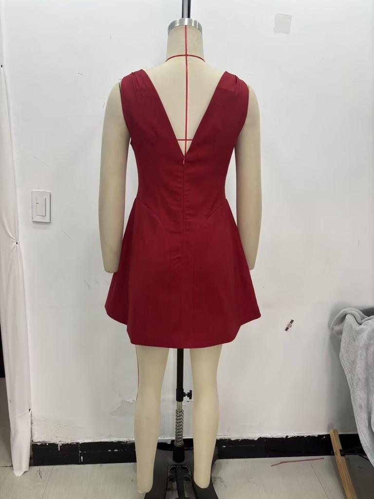 Elegant Sleeveless Balloon Dress for Women - European and American Style