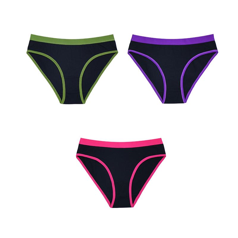

3PCS Women Panties Underwear Soft Cotton Breathable Sports Low-Rise Female Lingerie Briefs Underwear For Woman XL&3pcs