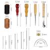 YFFSFDC Leathercraft Tool Set for Hand Includes Waxed and Presser Foot for DIY Hand Sewing and Leather Cord Sewing 14-Piece Sewing, Thread, Needles,