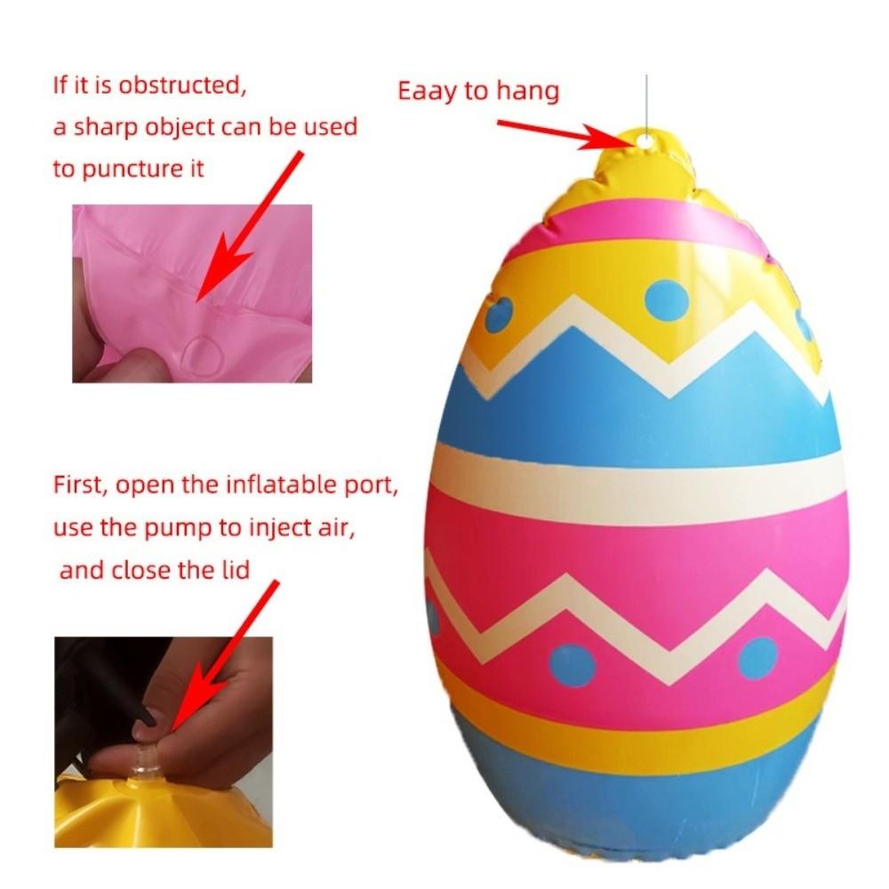 PVC Material Easter Party Decoration Heavy-Duty Plastic Inflatable Easter Egg  Children Favor