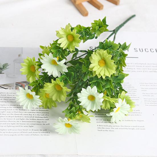 Artificial Flower with Green Leaves Realistic UV Resistant Fake Silk Flower Bouquet Indoor Outdoor Garden Patio Balcony Home Decoration