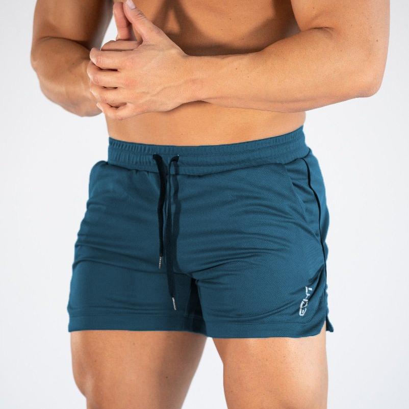 

Спортивні шорти для фітнесу. Чоловічі літні спортивні зали. Чоловічі дихаючі сітчасті шорти. Швидковисихаючі пляжні короткі штани. Чоловічий спортивний одяг. M синій/зелений