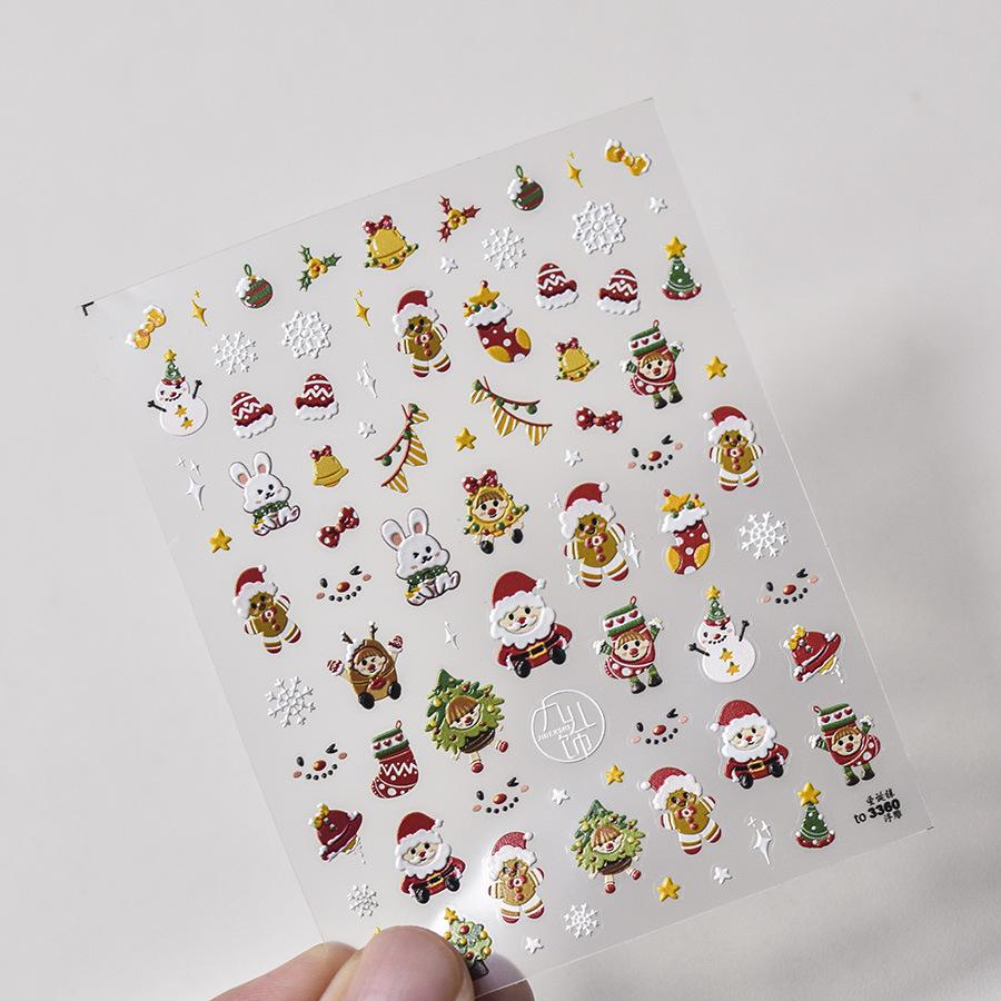 1pcs 5D Bronzing Star Moon Nail Art Stickers Luxury Gold Silver Adhesive Slider Press on Nail Decoration Decals Accessories DIY