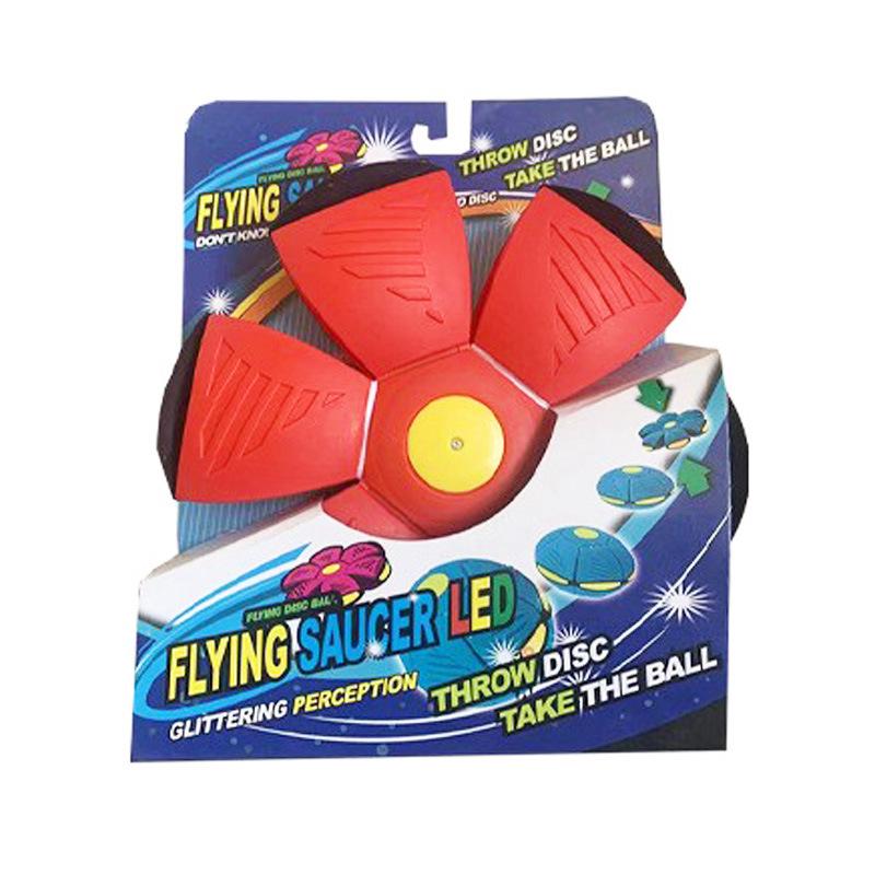 Magic Flying Saucer Ball: Deformable Outdoor Stomp Toy with Lights for Kids