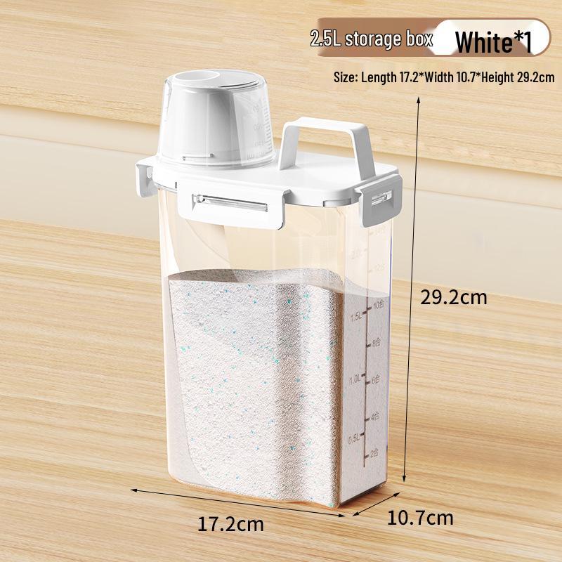 Plastic Laundry Detergent Storage Buckets with Lid, Moisture-Proof and Handle - Available in Large and Small