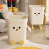 Cute Open-Top Square Trash Can with Press Ring – Large Capacity for Living Room, Bathroom, Kitchen
