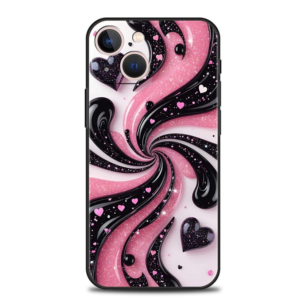 Colored Love Heart Printed Phone Case Cover for iPhone 17 16 15 14 13 12 Pro Max 11 Pro Max 17 AIR Plus Shockproof Soft TPU Bags