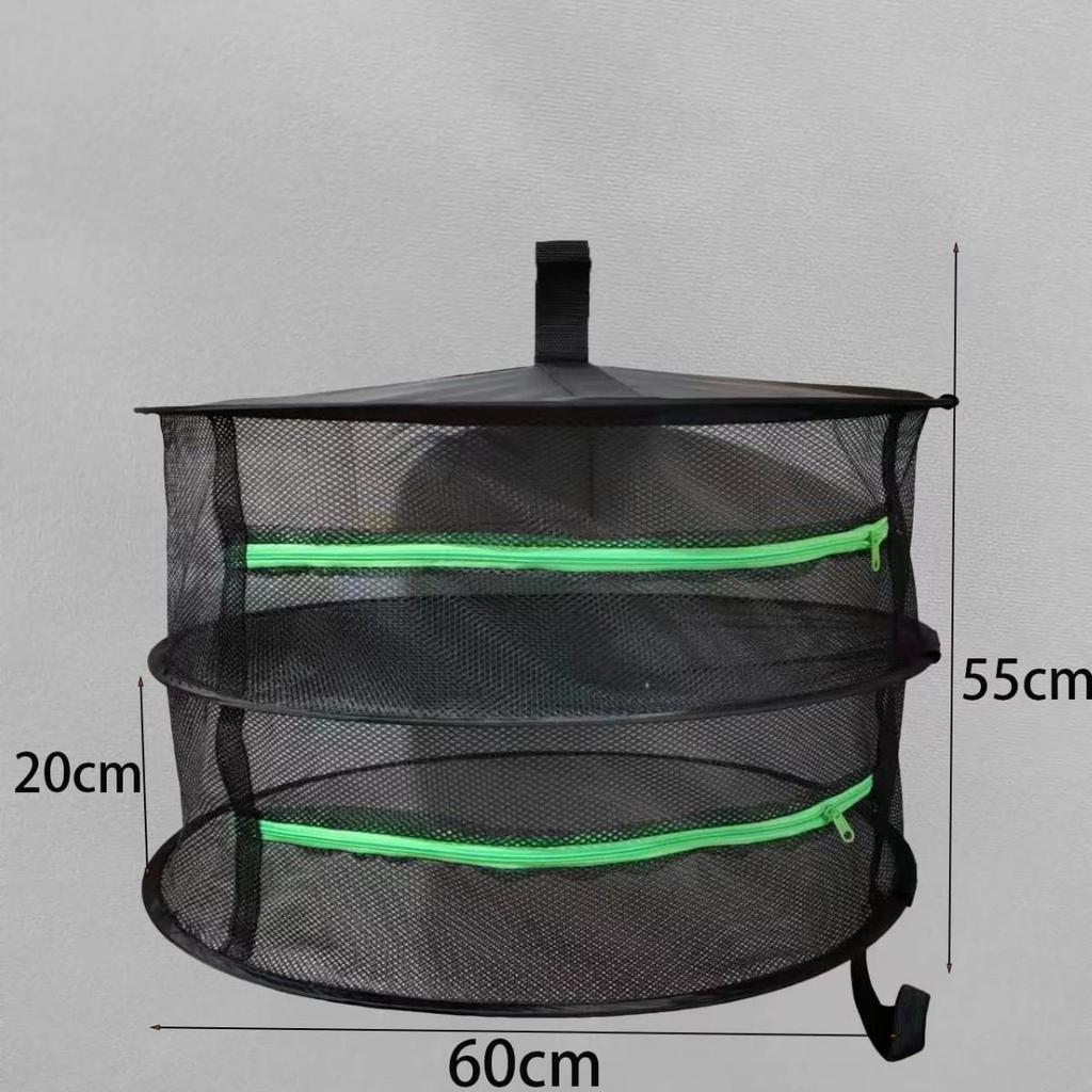 60cm Foldable Round Herb Drying Net and Hanging Basket
